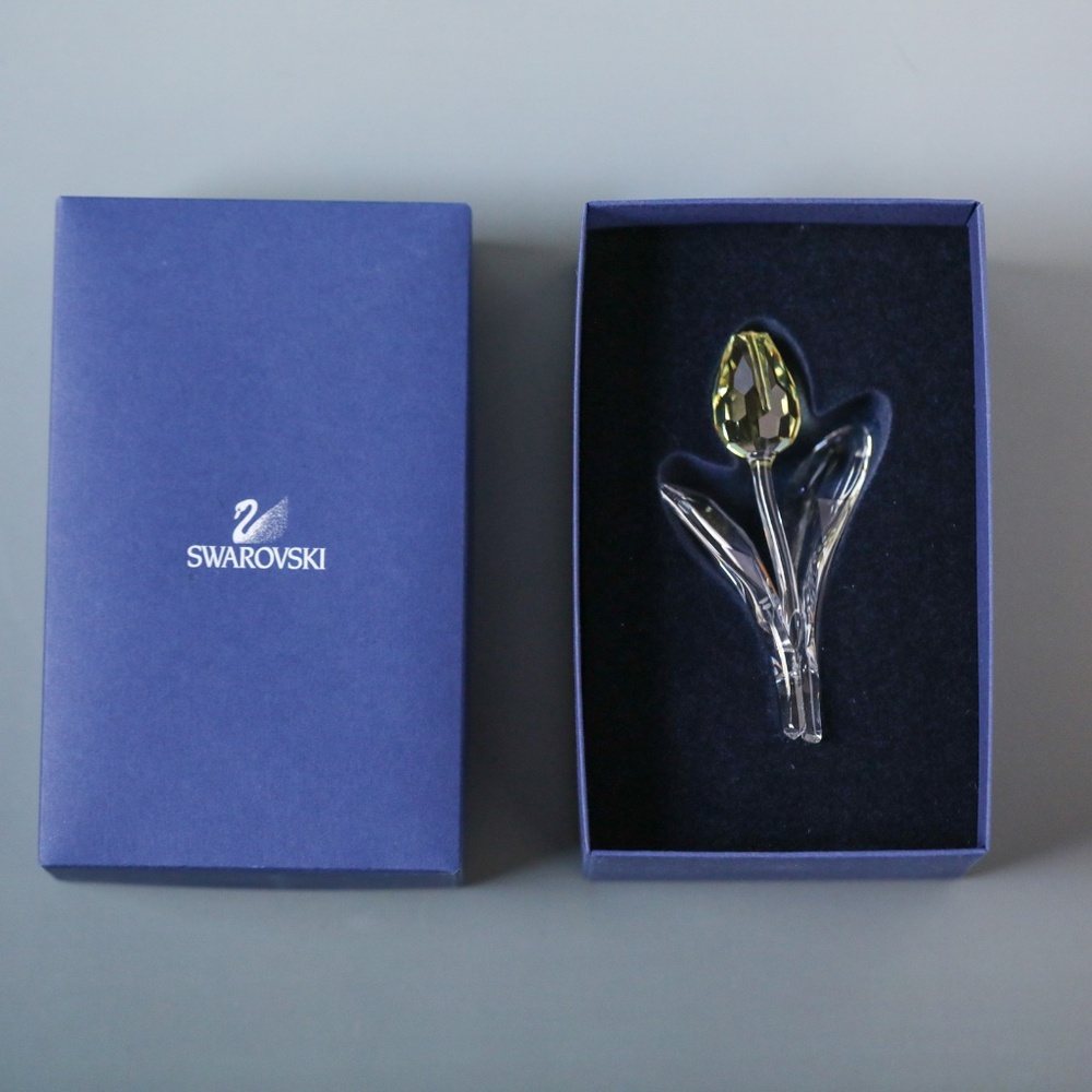 Swarovski Crystal Yellow Tulip Flower Figurine